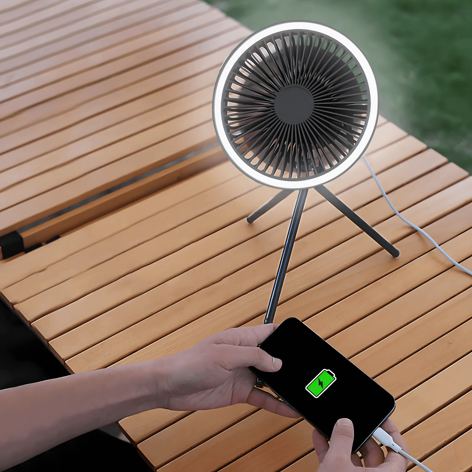 Multifunctional Camping Fan with LED Light - Image 5