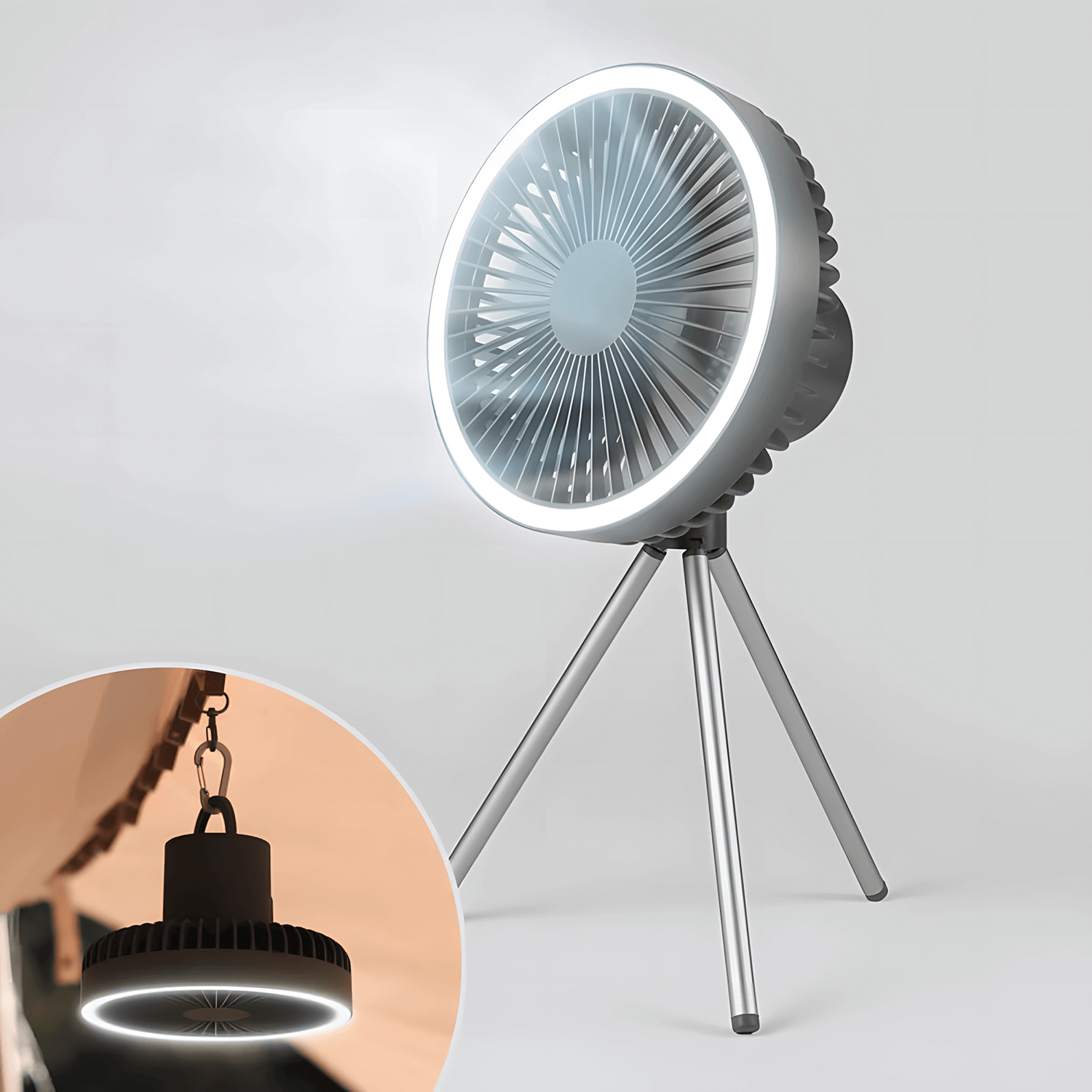 Multifunctional Camping Fan with LED Light - Image 2