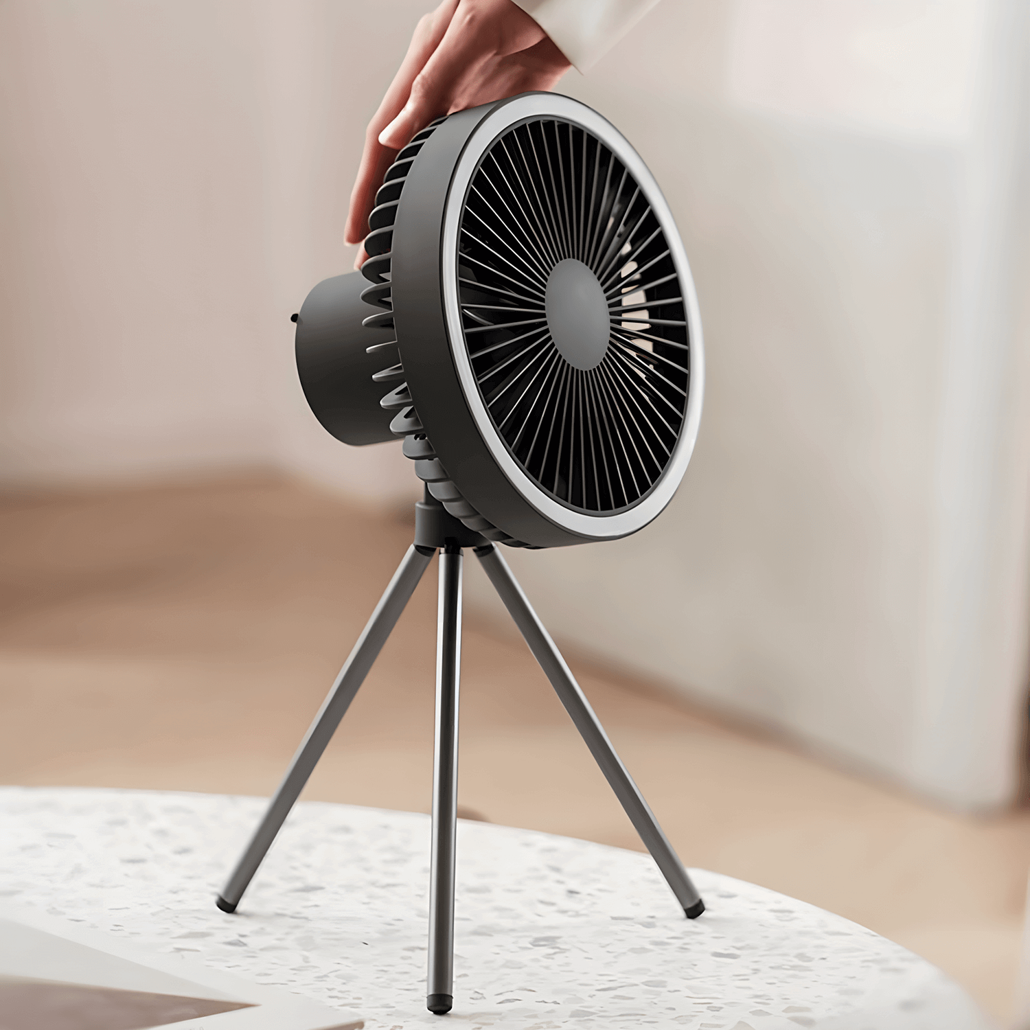 Multifunctional Camping Fan with LED Light - Image 6